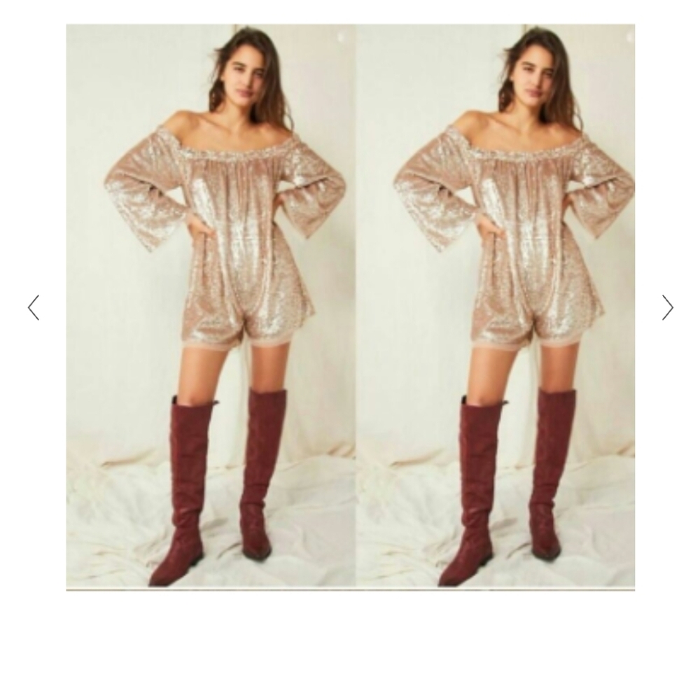 Hot!Free people sequin Emilia romper New